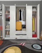 Resim Kenzlife Gardırop 6 Kapılı Çekmeceli Begonvil180 Byz Kapaklı Gardolap Dolap 