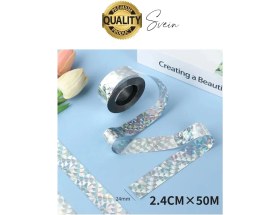 Resim Svein Kuş Kondurmaz Rahatsız Eden Şerit Bant 45 mm x 50 mt Yansıtıcı Kuşsavar Çatı Hologram Bandı 