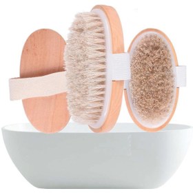 Resim TeknoKesgin KESGİN MARKET® Parlak Ve Pürüzsüz Görünüm Sağlayan %100 Doğal At Kılı Selülit Fırçası (oval) 