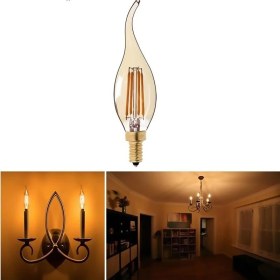 Resim Cata CT-4281 4W Rustik LED Kıvrık Bujı Ampul E14 Amber 