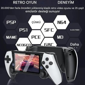 Resim M25 Retro El Konsolu 4.3" Dokunmatik, 64GB, 10000+ Oyun, 3000MAH Batarya 