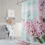 Resim Zethome Banyo Perdesi 1x180x200 Tek Kanat Duş Perdesi Halka Hediyeli Duşakabin Perdesi Lilac 