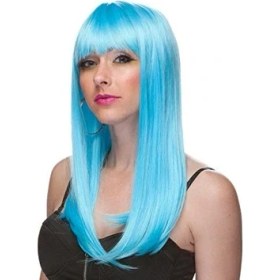 Resim TE Dükkan Buğz Turkuaz Mavi Parti Peruğu 