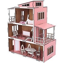 Resim Ahşap Bebek Evi 2 15 Parça 