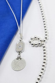 Resim biuti Sedefli Yıldızlı Metal Ayetel Kürsi Araba Dikiz Ayna Süsü, Kuzey Yıldızı Yeni Araba Hediyesi 