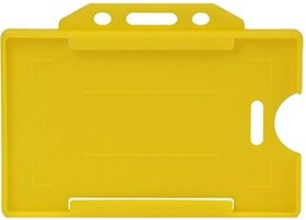 Resim Sarff Sarı Sert Plastik Yaka Kartı Kabı - 50’li Paket (Yatay Tip) 