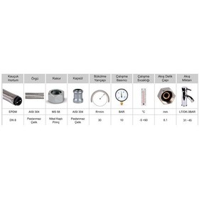 Resim Çelik Fleks Bağlantı Hortumu 3/8-1/2 50 cm 
