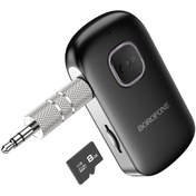 Resim Borofone Wireless Bluetooth 5.0 3.5mm Aux Araç Ses Aktarım Kiti Adaptör Araba Hoparlör Kablosuz Bc42 
