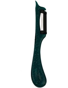 Resim Solingen Simli Yeşil Dikey Soyacak Paslanmaz Alman Çeliği, Ergonomik Sap, Çift Yönlü Kesici Ağız-198 Yeşil 