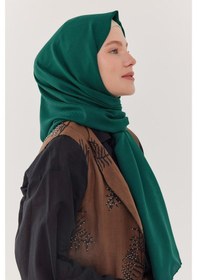Resim Mirsoy Scarf Çizgi Desen Pamuk Jakar Şal - Petrol Petrol 