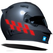 Resim Reflektif Kırmızı Damalı Kask Motosiklet Sticker Takımı Çınar Extreme 