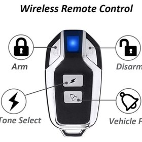 Resim MOTOANL Motosiklet Ve Bisiklet Wireless Kablosuz Titreşimli Alarm 110 Desibel Yüksek Ses Uzaktan Kumandalı 