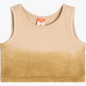 Resim Kız Bebek Crop Atlet Batik Desenli Yuvarlak Yaka Pamuklu 