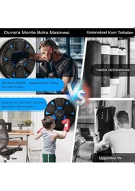 Resim Boks Torbası Akıllı Müzikli Boks Makinesi Eldivenli Yetişkin Çocuk Egzersiz Boks Spor Ekipmanı Siyah 