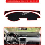 Resim Volkswagen Passat 2006-2012 - B6/cc B7torpido Koruma Halısı Kırmızı Kenar 