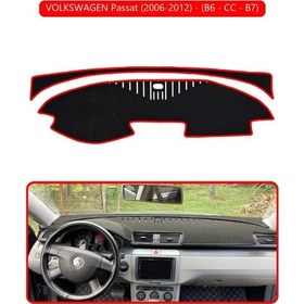 Resim Volkswagen Passat 2006-2012 - B6/cc B7torpido Koruma Halısı Kırmızı Kenar 