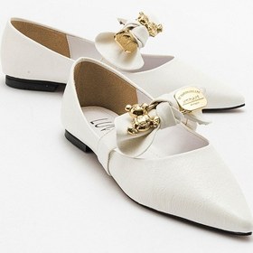 Resim Luvishoes Helsi Beyaz Fiyonklu Kadın Babet Beyaz 