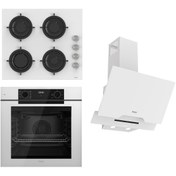 Resim Ferre STEAMART-FRYART-SILENTART Serisi Beyaz Set (CS206 + QEP63CB +D064-SA ) - Emaye Izgara 