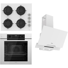 Resim Ferre STEAMART-FRYART-SILENTART Serisi Beyaz Set (CS206 + QEP63CB +D064-SA ) - Emaye Izgara 