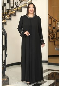 Resim Raika Moda Sultan Büyük Beden Tesettür Abiye Siyah 