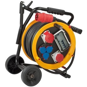 Resim Brennenstuhl Brobusta Cee Girişli Ip44 Lisanslı Tekerlikli Dış Mekan Kablo Makarası 30 Metre H07rn-f 5g4 Kablo Kesiti 