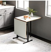 Resim Katlanır 4 Kişilik Masa Mutfak Masası Takımı Masa Beyaz 1413 