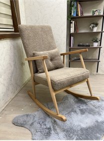 Resim Asedia Trend Naturel Teddy Kahve Sallanan Sandalye 