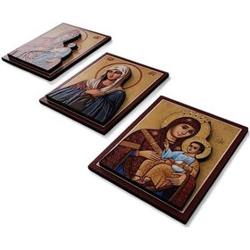 Resim Meryem Ana Kabartmalı Magnet 3'lü No:5 Karışık Renkli 