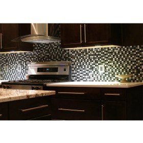 Resim Orient Mutfak,banyo,havuz ve Zemin Için Gri Siyah Beyaz 25X25 Cam Mozaik ( 1 Koli = 10 File = 1 m2 Fiyatıdır ) 