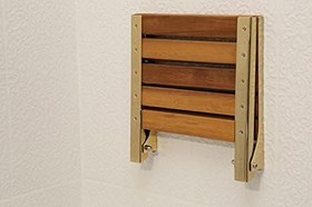 Resim Duvara Monte Katlanır Ahşap Duş Oturağı 38x38 (Altın) 