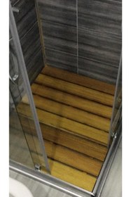 Resim OBERS Iroko 80x110cm Ağaç Izgara Ağaç Duş Teknesi Tik Izgara Duş Izgarası 