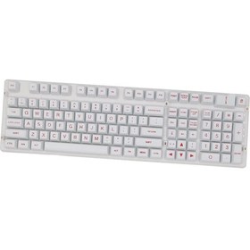 Resim Sa Profil 108 Tuşlar Mekanik Klavye Beyaz Kırmızı Harfler Için Keycaps Set (Yurt Dışından) 