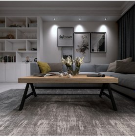 Resim Dekoratif Ahşap Orta Sehpa Metal Sehpa Siyah (489333744) 