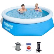 Resim Büyük Şişme Havuz 244 x 66 CM Devirdaimmotoru Bw501 Çok Renkli 