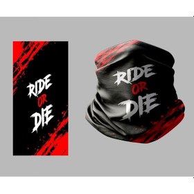 Resim Buffalo Ride Or Die Tasarımlı Buff Maske Boyunluk Outdoor Boyunluk Unisex Bandana Siyah 