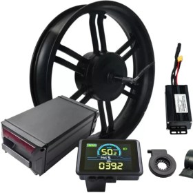 Resim 48 Volt 1000 Watt Fatbike Ön 20 inç çelik jant Elektrikli Bisiklet Dönüşüm Kiti 