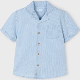 Resim Mayoral 3116 Erkek Çocuk Çizgili Cepli Denim Gömlek - 9 Yaş 