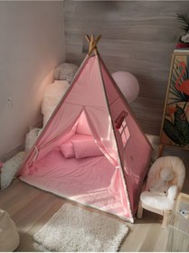 Resim YHH Kids LumiTent Işıklı Çocuk Oyun Çadırı Kızıldereli Çadırı Oyun Evi Minder ve Yastıklı Pembe 
