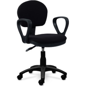 Resim Ofiscombin Kollu Ofis Büro Ev Çocuk Öğrenci Bilgisayar Ders Çalışma Koltuğu Siyah Kumaş 00047499321 