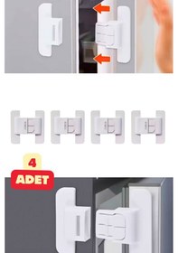 Resim Mucit Home 4 Adet Çocuk Kilidi Buzdolabı Mobilya Çekmece Dolap Kapağı Güvenlik Koruma Kilit Beyaz 