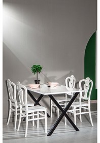 Resim Matrix Maxima Beyaz / Carisma Mutfak Masa Takımı - Beyaz 