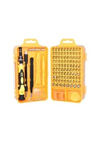 Resim Ebitda 110 Adet Manyetik Tornavida Seti - Cep Telefonu Onarım Aracı - Sarı 
