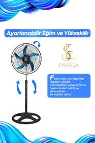 Resim ALMEX Vantilatör 5 PERVANELİ SANAYİİ TİPİ 18" SAĞ SOL Salınım 3 FARKLI KULLANIM - 75w 