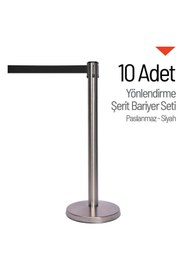 Resim İleri Trafik Yönlendirme Şerit Bariyer 10 Adet Set - Paslanmaz 