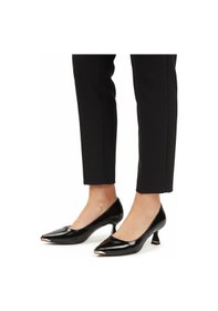 Resim Ayakmod 357171 Z Siyah Kırışık Rugan Kadın Topuklu Ayakkabı Siyah 