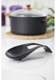 Resim Akrilik Siyah Tezgah Üstü Kirli Kaşıklık&Kepçe Altlığı 