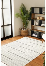 Resim Kaşmir Halı 7/24 Sierra Leon Siyah 200X290 CM Salon Mutfak Halısı Yolluk Kilim 