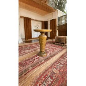 Resim Wooden Ahşap Tekli Mantar Yan Sehpa Modern Tütün Renk Fiskos 