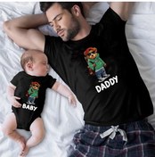 Resim venüsdijital Teddy Sevimli Ayı Baba Bebek Tshirt Zıbın(tekürünfiyatıdır Kombinyapmak Için 2 Adet Sepeteekleyiniz) 