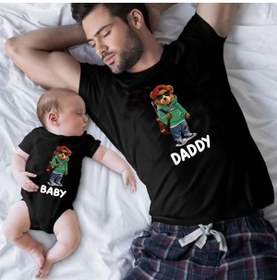 Resim venüsdijital Teddy Sevimli Ayı Baba Bebek Tshirt Zıbın(tekürünfiyatıdır Kombinyapmak Için 2 Adet Sepeteekleyiniz) 